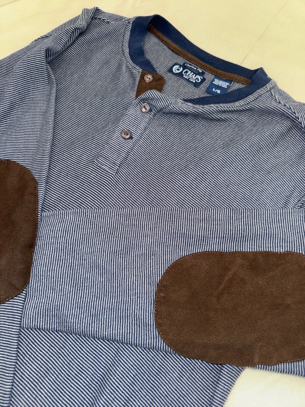 Chaps Ralph Lauren Men’s Large Long Sleeve Three Button Pullover Shirt